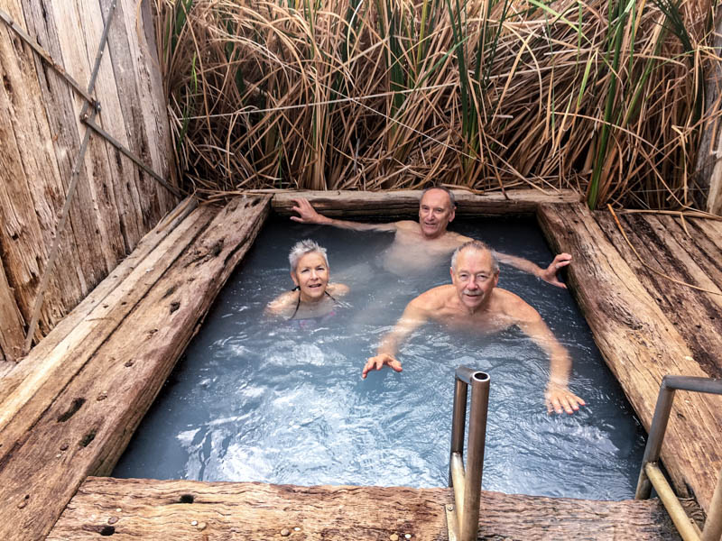 Enjoying the Artesian Spa at Coward Springs