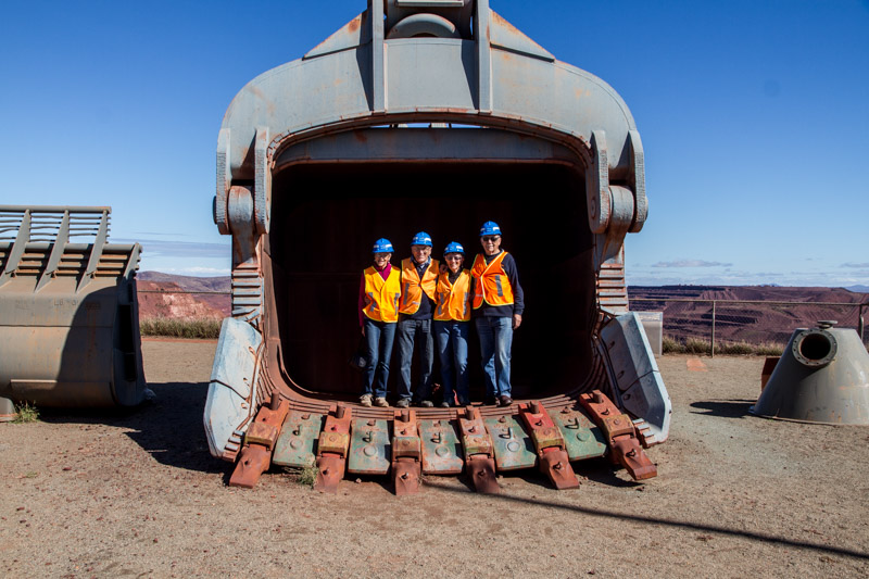 Our crew in standard issue hi vis and hard hats at Mount Whaleback