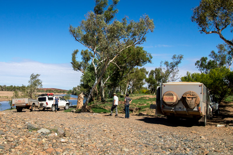 Lunch on the Nullagine River while headed for Marble Bar